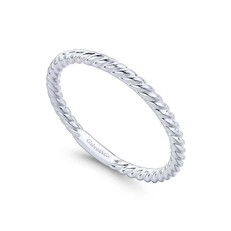 Gabriel & Co. 14k White Gold Stackable Ring