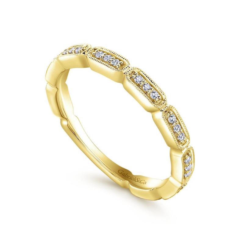 Gabriel & Co. 14k Yellow Gold Stackable Diamond Ring