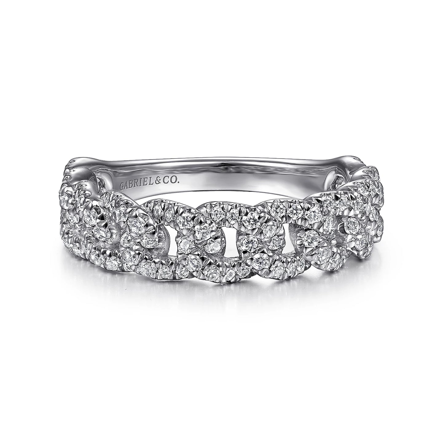 Gabriel & Co. 14k White Gold Stackable Diamond Ring