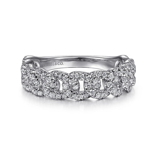 Gabriel & Co. 14k White Gold Stackable Diamond Ring