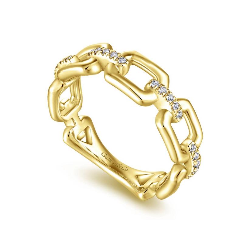Gabriel & Co. 14k Yellow Gold Stackable Diamond Ring