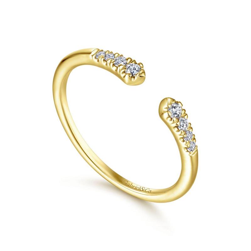 Gabriel & Co. 14k Yellow Gold Stackable Diamond Ring