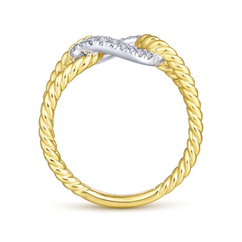 Gabriel & Co. 14k Two Tone Gold Hampton Diamond Ring