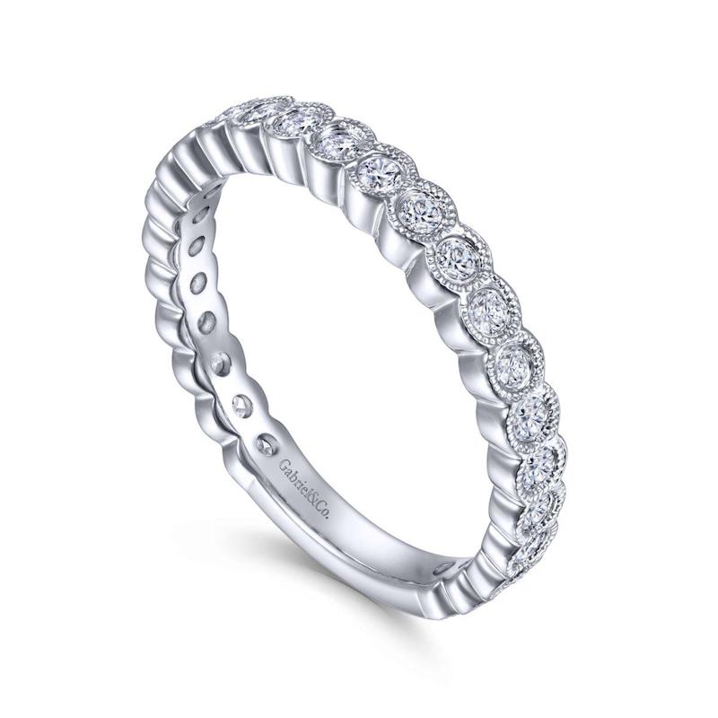 Gabriel & Co. 14k White Gold Stackable Diamond Ring