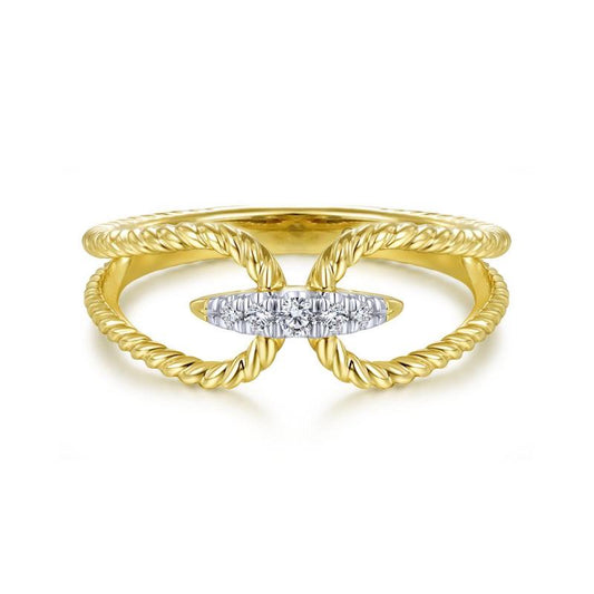 Gabriel & Co. 14k Yellow Gold Hampton Diamond Ring