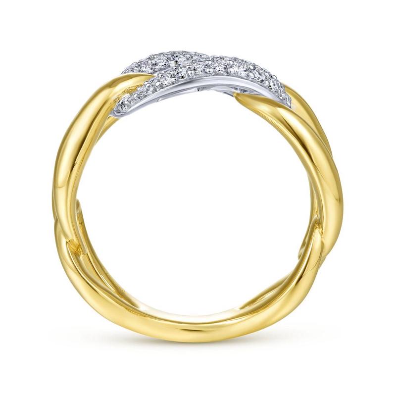 Gabriel & Co. 14k Two Tone Gold Contemporary Diamond Ring