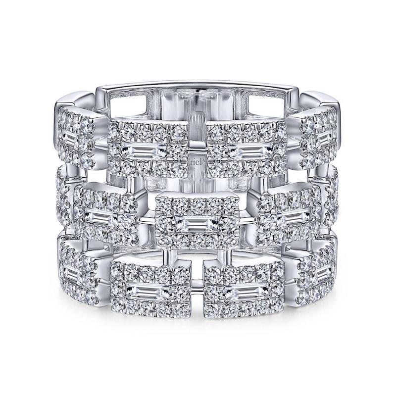 Gabriel & Co. 14k White Gold Lusso Diamond Ring