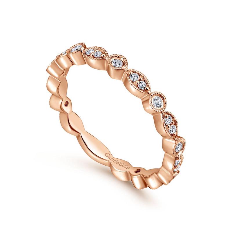 Gabriel & Co. 14k Rose Gold Stackable Diamond Ring