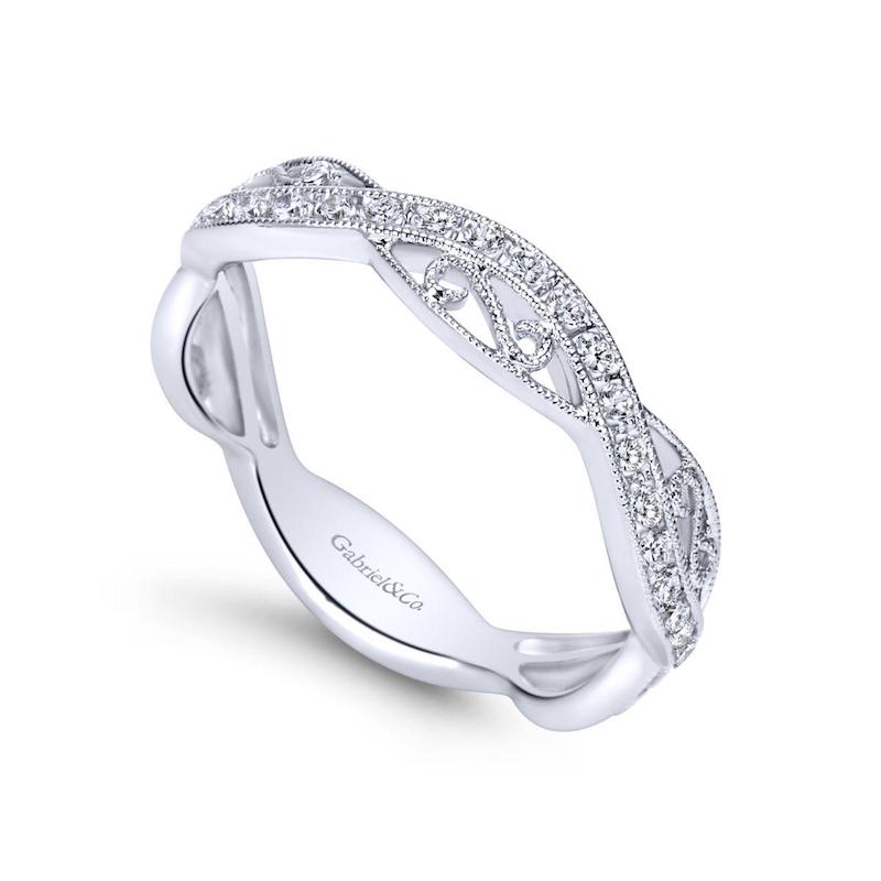 Gabriel & Co. 14k White Gold Stackable Diamond Ring