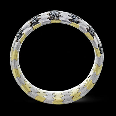 Simon G Men Ring 14k Gold (White, Yellow) 0.18 ct Diamond
