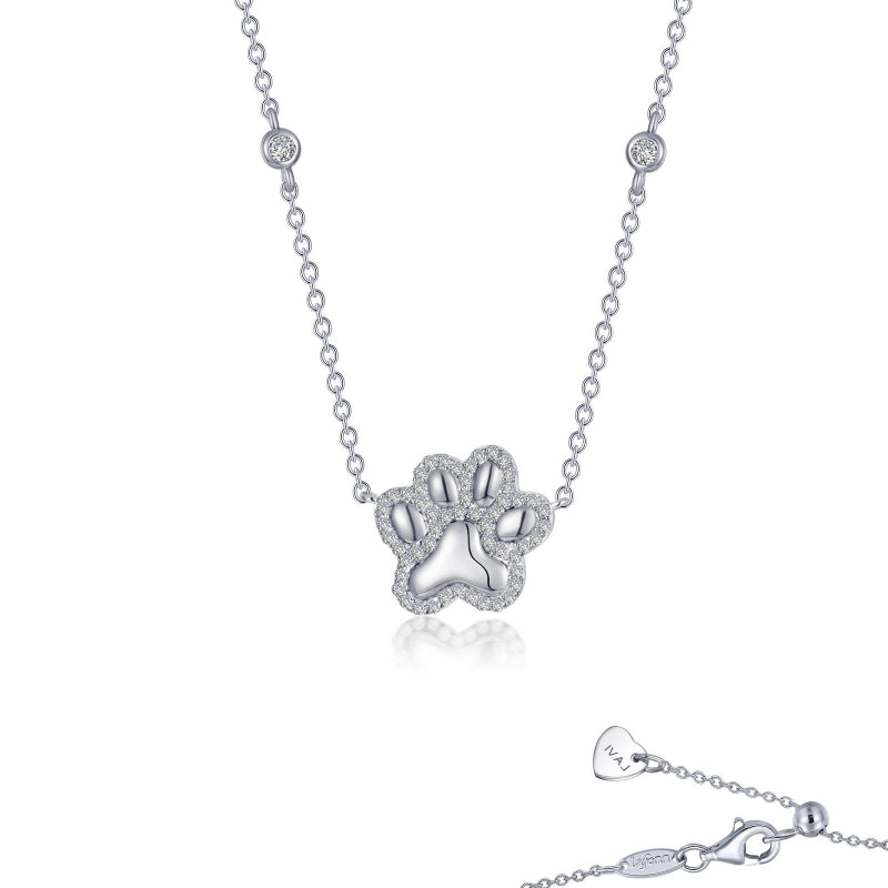 Lafonn Puffy Paw Print Necklace