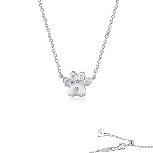 Lafonn Puffy Paw Print Necklace