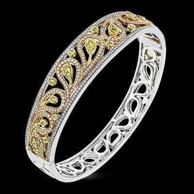 Simon G. Bangle 18k Gold (Rose, White, Yellow) 2.19 ct Diamond