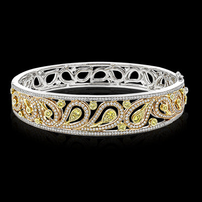 Simon G. Bangle 18k Gold (Rose, White, Yellow) 2.19 ct Diamond