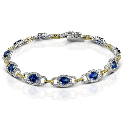 Simon G. Color Bracelet 18k Gold (White, Yellow) 5.34 ct Sapphire 1.75 ct Diamond