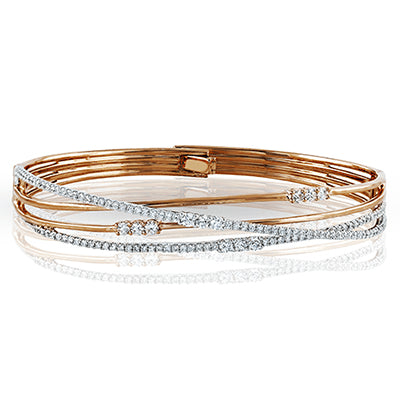 Simon G. Bangle 18k Gold (Rose, White) 1.51 ct Diamond