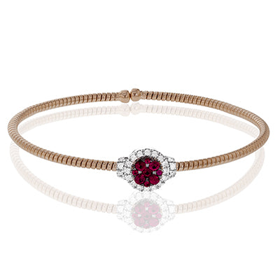 Simon G. Bangle 18k Gold (Rose, White) 0.4 ct Ruby 0.27 ct Diamond