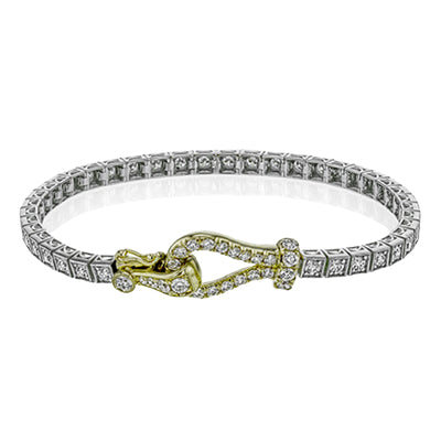 Simon G Fashion Buckle Bracelet In 18K Gold With Diamonds (Yellow,White)