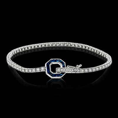 Simon G. Bracelet 18k Gold (White) 0.87 ct Sapphire 0.75 ct Diamond