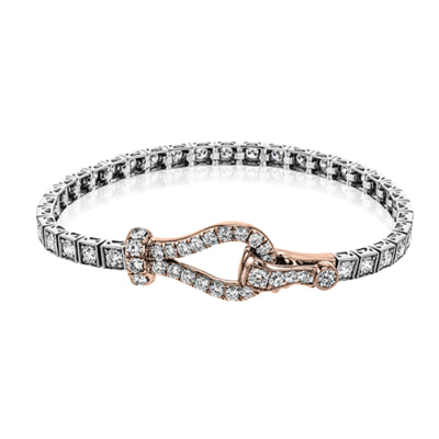 Simon G Fashion Buckle Bracelet In 18K Gold With Diamonds (White,Rose)