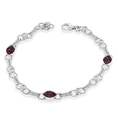 Simon G. Color Bracelet 18k Gold (Black, White) 0.98 ct Ruby 0.44 ct Diamond