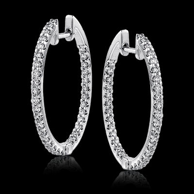 Simon G. Hoop Earring 18k Gold (White) 0.8 ct Diamond