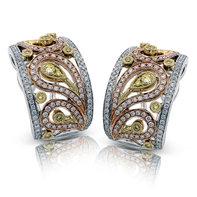 Simon G Fashion Earrings In 18K Gold With Diamonds (White,Yellow)