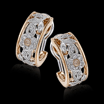 Simon G. Earring 18k Gold (Rose, White) 0.25 ct Diamond
