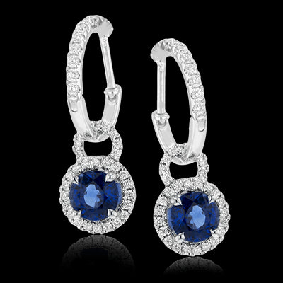 Simon G. Color Earring 18k Gold (White) 1.41 ct Sapphire 0.44 ct Diamond