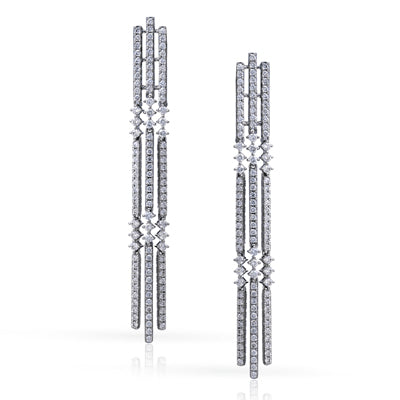 Simon G. Earring 18k Gold (White) 3 ct Diamond