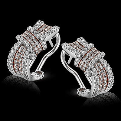 Simon G. Earring 18k Gold (Rose, White) 1.04 ct Diamond