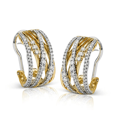 Simon G Fashion Earring In 18K Gold With Diamonds (White,Yellow)