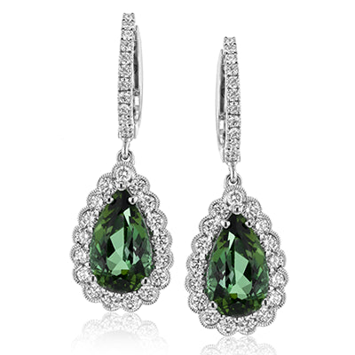Simon G. Color Earring 18k Gold (White) 3.32 ct Tourmaline 0.75 ct Diamond