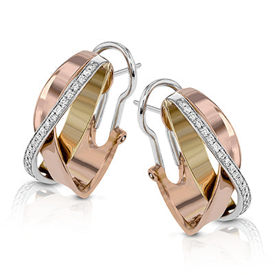 Simon G. Earring 18k Gold (Rose, White, Yellow) 0.24 ct Diamond