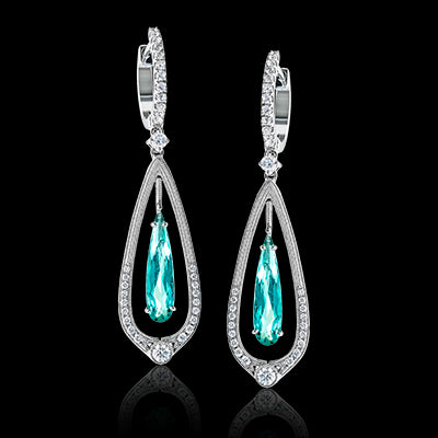 Simon G. Color Earring 18k Gold (White) 2.83 ct Tourmaline 0.44 ct Diamond