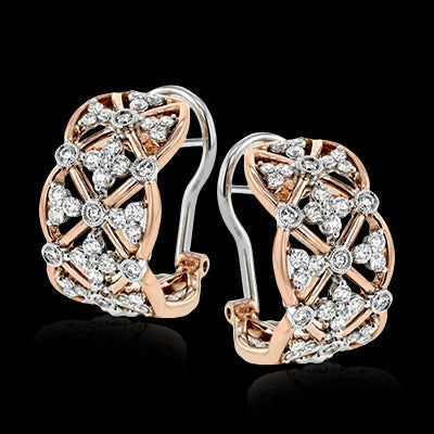 Simon G. Earring 18k Gold (Rose, White) 0.92 ct Diamond