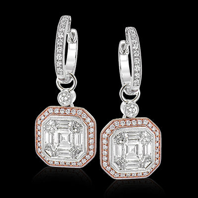 Simon G. Earring 18k Gold (Rose, White) 2.49 ct Diamond