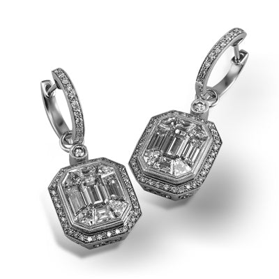 Simon G. Earring 18k Gold (White) 4.56 ct Diamond