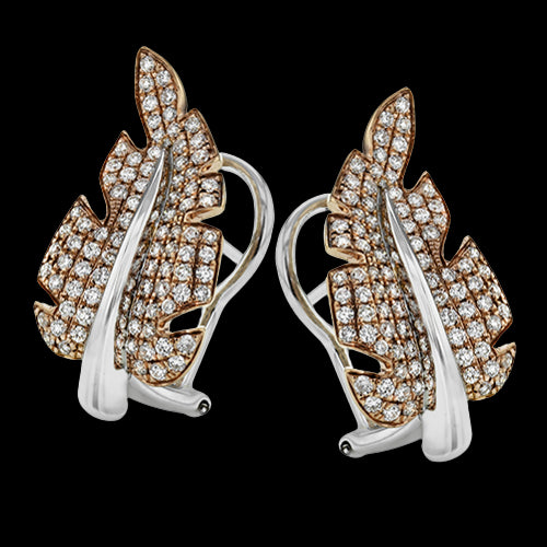 Simon G. Earring 18k Gold (Rose, White) 0.69 ct Diamond