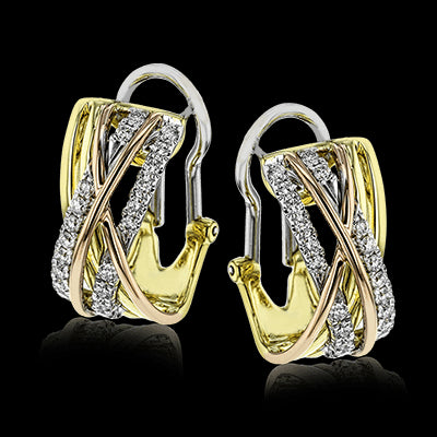 Simon G. Earring 18k Gold (Rose, White, Yellow) 0.74 ct Diamond