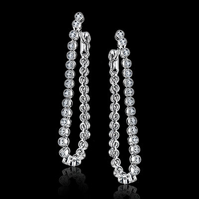 Simon G. Hoop Earring 18k Gold (White) 0.41 ct Diamond