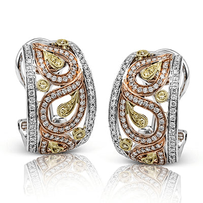 Simon G. Earring 18k Gold (Rose, White, Yellow) 0.79 ct Diamond