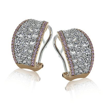 Simon G. Earring 18k Gold (Rose, White) 2.8 ct Diamond