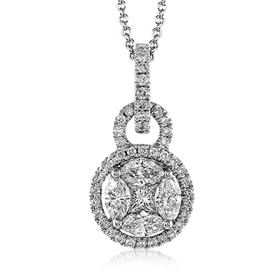 Simon G. Pendant 18k Gold (White) 0.59 ct Diamond