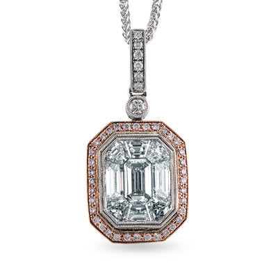 Simon G. Pendant 18k Gold (Rose, White) 2.23 ct Diamond