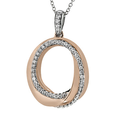 Simon G Fashion Pendant Necklace In 18K Gold With Diamonds (Rose,White)