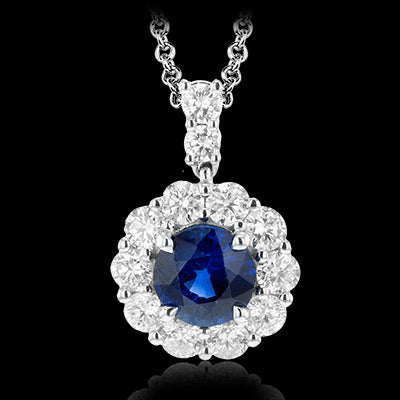 Simon G. Color Pendant 18k Gold (White) 1.14 ct Sapphire 0.73 ct Diamond