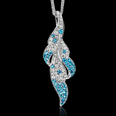 Simon G. Pendant 18k Gold (White) 0.56 ct Paraiba Tourmaline 0.54 ct Diamond