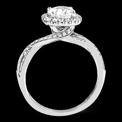 Simon G. 0.29 ctw Criss Cross 18k White Gold Round Cut Engagement Ring