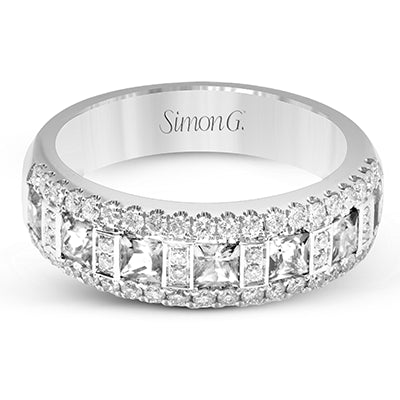 Simon G. 0.93 ctw Anniversary 18k White Gold Wedding Band
